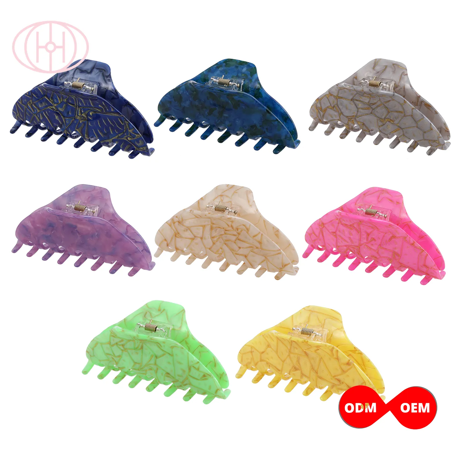 Factory Direct Sale Fashion Non-Slip Acrylic Hair Claw Bridal Claw Clips For Thick Hair Women Hair Accessories Wholesale