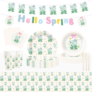 Decoraciones para Fiesta de Primavera DAMAI, Artículos para Fiesta de Té con Temática de Flores de No Me Olvides, Juego de Vajilla Desechable para Fiesta, Platos y Servilletas de Papel - Product Image 1