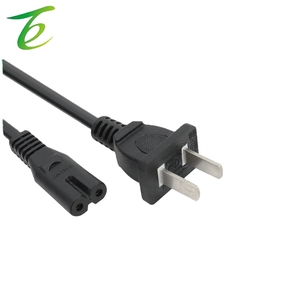 Câble d'alimentation électrique à deux conducteurs GB avec embout en éventail, câble d'alimentation électrique à 2 broches, câble d'alimentation en cuivre noir - Product Image 1