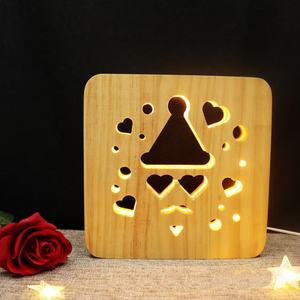 Sáng Tạo Cơ Sở Bằng Gỗ 3D Ánh Sáng Ban Đêm Cross-Biên Giới Hollow <span class=keywords><strong>LED</strong></span> Ánh Sáng-up Bảng Đèn Cho Trẻ Em Của Phòng Ngủ Trang Trí - Product Image 4