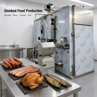 Nouvelle machine industrielle commerciale de fumage et de cuisson des aliments, four de séchage en acier inoxydable, capacité de 30 à 1000 kg, contrôle par écran tactile, pour viande