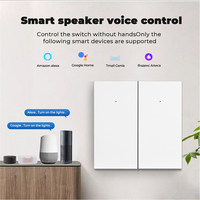 Interruptor Inteligente Zigbee de 2 Canales, 86mm, 10A, IP21, Compatible con Alexa/Google/SmartThings, Sin Cable Neutro, para la Aplicación Smart Life