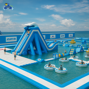 สวนน้ำเป่าลมลอยน้ำได้สำหรับเล่นกีฬาทางน้ำในทะเลและทะเลสาบขนาด0.9มม. - Product Image 2