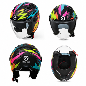 Casco de Motocicleta Tres Cuartos con Certificación DOT, Forro Interior de Rápida Extracción, Visera de Doble Lente, Buena Ventilación y Control del Calor - Product Image 2