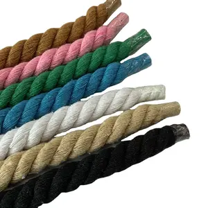 Wholesale 8mm 12mm 20mm recycled macrame rope twisted string multi colored cotton cord