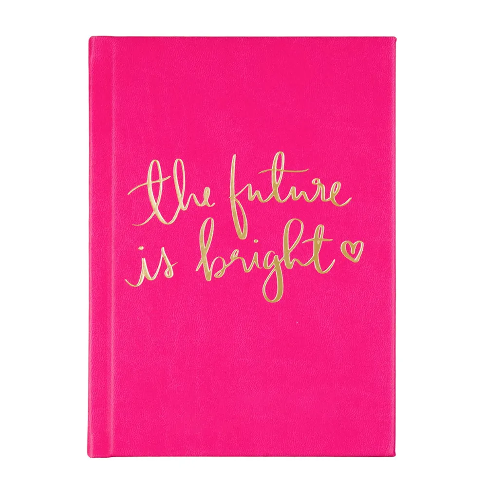 Kulit tiruan kustom Notebook sampul keras buku catatan datar jurnal kutipan inspirasional untuk wanita