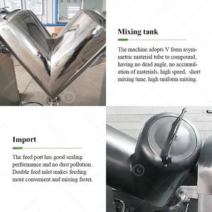 Máquina Mezcladora Tipo V de Acrílico para Alimentos y Cosméticos, Modelo Pequeño, 150 kg, para Ingredientes como Pimienta, Cacao y Vitaminas en Polvo - Product Image 3