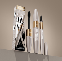 Ensemble cosmétique 2-en-1 noir waterproof longue tenue pour marque privée : Mascara et Eyeliner personnalisables avec logo