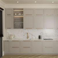 CBMmart Ensemble complet de cuisines modulaires intelligentes avec plan de travail en stratifié, design moderne shaker, construction en bois/métal