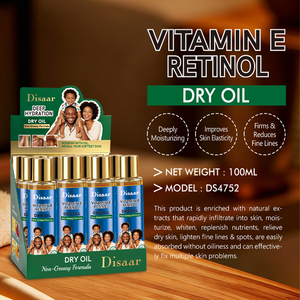Huile sèche non grasse Disaar en gros, <span class=keywords><strong>4</strong></span> types, pour peaux afro, enrichie en Vitamine C, Arbutine, Vitamine E et Curcuma, hydratante et pour massage corporel - Product Image 4