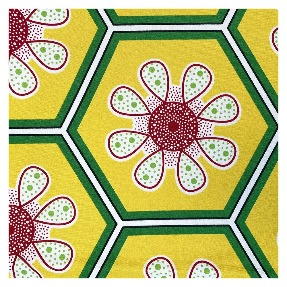 Factory100 % Polyester Châu Phi Ankara Batik Vải In Sáp Phi Dệt Chất Liệu Thiết Kế Thời Trang 6 Yards Cho Phụ Nữ Colth Ăn Mặc