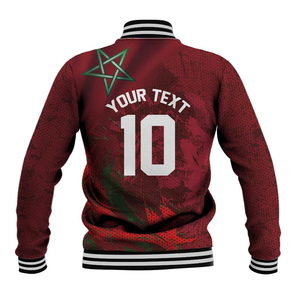 <span class=keywords><strong>Giacca</strong></span> da Baseball <span class=keywords><strong>con</strong></span> Bandiera del Marocco per Uomo/Donna - Numero 10 Personalizzato e Stampa Stella, Cappotto Varsity per Tifosi di Calcio Marocchini - Product Image 2