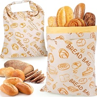 Sacs à pain réutilisables en cire d'abeille avec doublure en coton, fermeture à cordon L-Zipper, design pliable, conservation de la fraîcheur des aliments