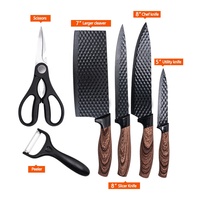 Couteaux de cuisine et accessoires WUJO de haute qualité, style américain, en acier inoxydable européen, avec éplucheur et aiguiseur