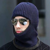 Gorro de manga gruesa con forro polar cálido de invierno para hombre, gorro de bandido con protección auditiva a prueba de viento para montar al aire libre para negocios en la playa