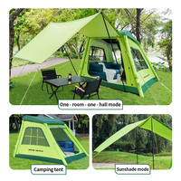 Tente Gonflable Automatique Portable Anti-Moustiques Double Couche Quatre Saisons en Tissu Maille Haute Densité Imperméable pour Couples et Tourisme