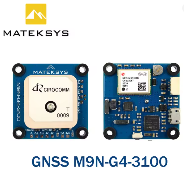 MATEK Mateksys AP_Periph DroneCAN GNSS M9N-G4-3100 GPS Module Precision Module Patch Antenna for RC FPV Long Range Drone