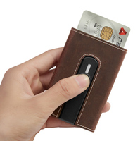 Dompet Minimalis Anti-scan Grosir Pabrik, Tipis dengan Tombol Otomatis, Tempat Kartu Kredit