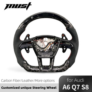 Volante Personalizzato in Pelle Nappa e Fibra di Carbonio per <span class=keywords><strong>Audi</strong></span> A6 S6 <span class=keywords><strong>RS6</strong></span> A7 Q7 S7 RS7 A8 S8 RS Sportback S-Line 2018-2025 - Product Image 2