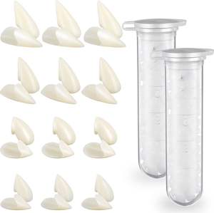 Vente en gros OEM 12 paires de crocs de <span class=keywords><strong>vampire</strong></span> Kit de <span class=keywords><strong>dents</strong></span> 4 tailles avec pastilles adhésives Halloween Cosplay Horreur Fausses <span class=keywords><strong>dents</strong></span> Accessoires de fête - Product Image 1