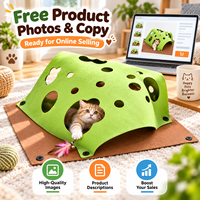 Tunnel pour chat en feutre PET, abri interactif, tente de jeu pliable, grotte pour chat d'intérieur, couleur et taille personnalisées OEM
