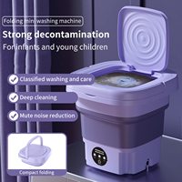 Lave-Linge Automatique Pliable Portable Mini Grande Capacité 8L pour Chaussettes, Vêtements de Bébé et Serviettes – Utilisation VR et Domestique
