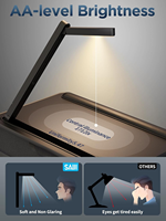 SAIJI Nouveau Plateau Ergonomique en Cuir pour Ordinateur Portable avec Lumière LED, Compatible avec les Ordinateurs Portables jusqu'à 17 Pouces, Coussin de Repose-Pieds pour Lit/Canapé