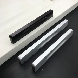 Hot Aluminium Nordic <strong>Black</strong> Aluminum Color Solid One Word Straight Strip Aluminium Handles Kitchen Handles <strong>Drawer</strong> Pull - Product Image 3