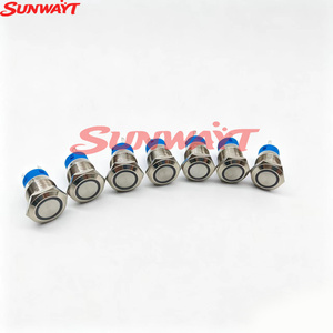 Boutons poussoirs momentanés étanches en métal de 19 mm, 12-24 V, éclairés, avec connexion filaire - Product Image 6