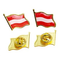 Badge en alliage métallique poli avec logo personnalisé, drapeau autrichien, 21*19mm, émail souple, impression numérique, cadeaux de mariage, souvenir, vente en gros