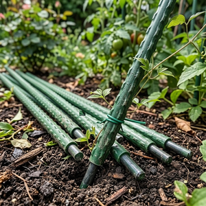 Sunsbuild Plastic Coated Steel Garden Plant Stakes Pointed End Plant <b>Support</b> for <b>Tomatoes</b> Cucumbers Beans - Product Image 6