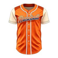 Kaos Olahraga Fashion Terlaris Cepat Kering Kancing Poliester Cetak Sesuai Pesanan Bernapas Jersey Baseball Dewasa Unisex