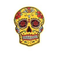En gros : Patchs brodés personnalisés motif Sugar Skull, mini badges Rock Biker pour décoration de veste