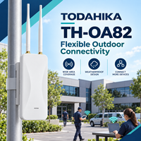 TODAHIKA TH-OA82 Point d'accès sans fil extérieur AC1200 double bande avec deux antennes 5dBi, étanche IP65, PoE, couverture jusqu'à 200m