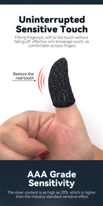 Guantes para juegos móviles con puntas de dedos antisudor Manga de pantalla táctil para joysticks y controladores de juegos - Product Image 5