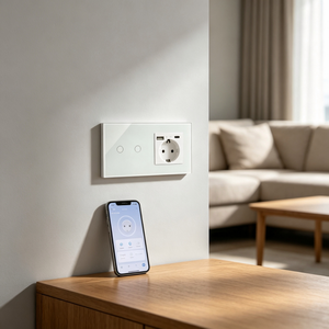 Interruptor de Luz Táctil Inteligente UBARO WiFi de 2 Canales, Panel de Vidrio Templado de 157 mm, Clasificación IP20, Monitor de Energía, Compatible con Tuya Smart Life Home - Product Image 2