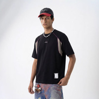T-shirt Homme Col Rond Manches Raglan Respirant Mélange Coton Coupe Ample Motif Lettres Printemps-Été 2026