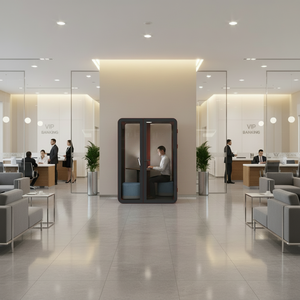 Cabina Insonorizada Portátil Moderna y Redonda, Cabina Telefónica Acústica Privada para Oficina, <span class=keywords><strong>Estudio</strong></span> de Grabación, Taller, Móvil - Product Image 2