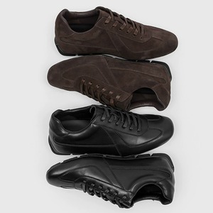 รองเท้าผ้าใบลำลองผู้ชายสีน้ำตาล หนังกลับ แฟชั่น รองเท้าเดินแบบหุ้มข้อต่ำ คลาสสิค ผูกเชือก สวมใส่สบาย น้ำหนักเบา รองเท้าแฟชั่นแบบแบน สีกาแฟ - Product Image 5