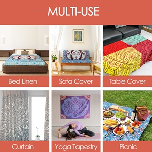 Décoration <span class=keywords><strong>de</strong></span> dortoir <span class=keywords><strong>de</strong></span> Style bohème, <span class=keywords><strong>tapisserie</strong></span> murale imprimée Mandala pour salon, vente en gros - Product Image 5