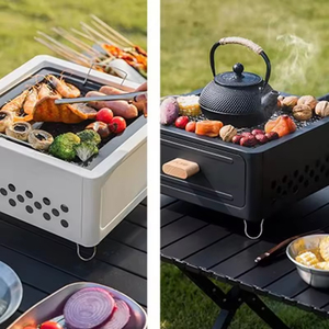 Ensemble de barbecue portable en métal comprenant un barbecue au charbon de bois, une bouilloire à thé et un four à <span class=keywords><strong>kebab</strong></span> pour la maison, la cour ou le camping en plein air - Product Image 4