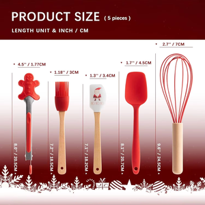 MIXWARES 1PC Ensemble <span class=keywords><strong>de</strong></span> pâtisserie <span class=keywords><strong>de</strong></span> Noël en silicone écologique - Mini <span class=keywords><strong>ustensiles</strong></span> <span class=keywords><strong>de</strong></span> cuisine Fouet Pinceau à pâtisserie (compatible lave-vaisselle) pour les fêtes - Product Image 3
