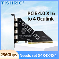 Carte d'extension TISHRIC PCIE 4.0 vers OCulink Hub PCIE 3.0 1X 4X 16X vers SFF-8612 & 8611 Carte adaptateur pour PC de bureau Expand U.2 SSD