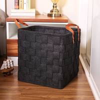 Panier à jouets en feutre non tissé robuste et écologique, bac rectangulaire très résistant, design peu encombrant avec poignée pour blocs de construction et peluches