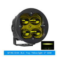 Feux antibrouillard LED 20W, carrés de 3,78 pouces, éclairage extérieur automobile, rétroéclairage ambre, blanc, IP67, 10-30V DC, camion, SUV, 4x4, tout-terrain