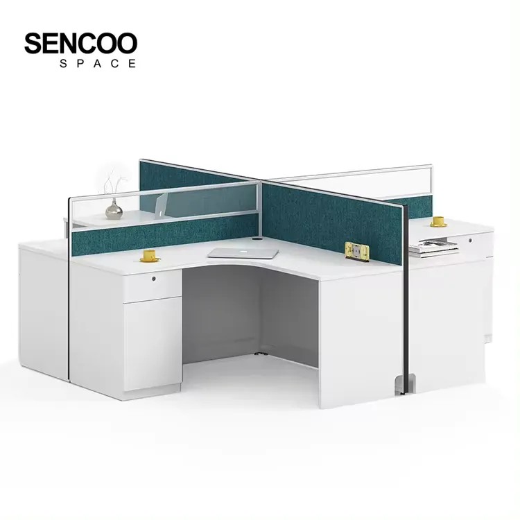 Fabbrica di Design mobili per ufficio 4 personale postazione di lavoro ufficio scrivania 4 personale workstation all'ingrosso