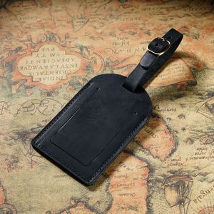 Étiquette de bagage <span class=keywords><strong>en</strong></span> cuir de cheval fou de luxe véritable Valises de voyage <span class=keywords><strong>en</strong></span> cuir Identificateur d'identification Étiquette de bagage Étiquette de bagage - Product Image 3