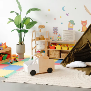 Étagère à livres et bibliothèque sur pied en bois massif pour enfants, style moderne, grande capacité, pour la maternelle et le salon - Product Image 6