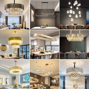 Candelabro de cristal K9 grande de lujo para interior redondo y moderno vestíbulo del hotel - Product Image 6