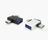 Adaptador OTG 2 en 1, USB 3.0 Hembra a Micro USB Macho, Conector Tipo C Macho para Tabletas Samsung y Teléfonos Android, Plug-and-Play